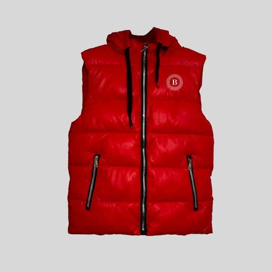 Balling London Red Gilet Zip off hoodie