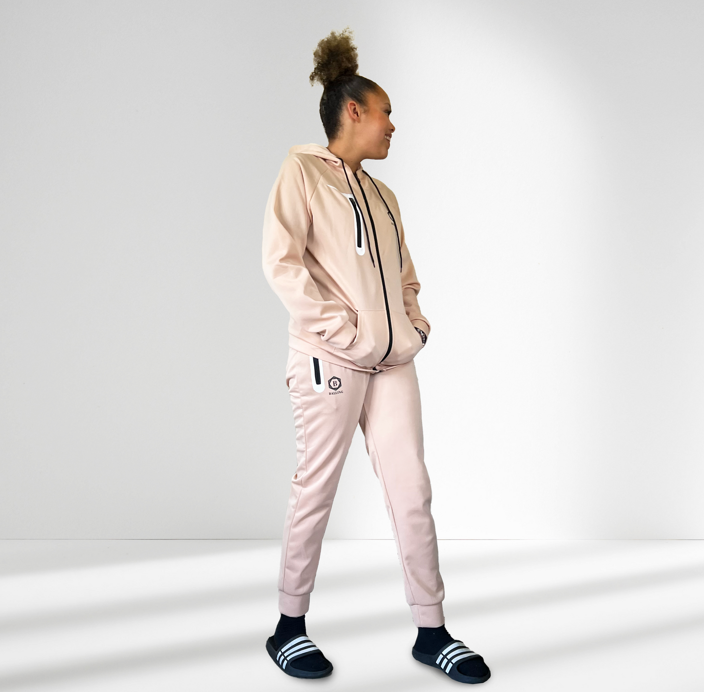 Balling London Hexagon Peach Zip-Up Hoodie Tracksuit Size 3XL