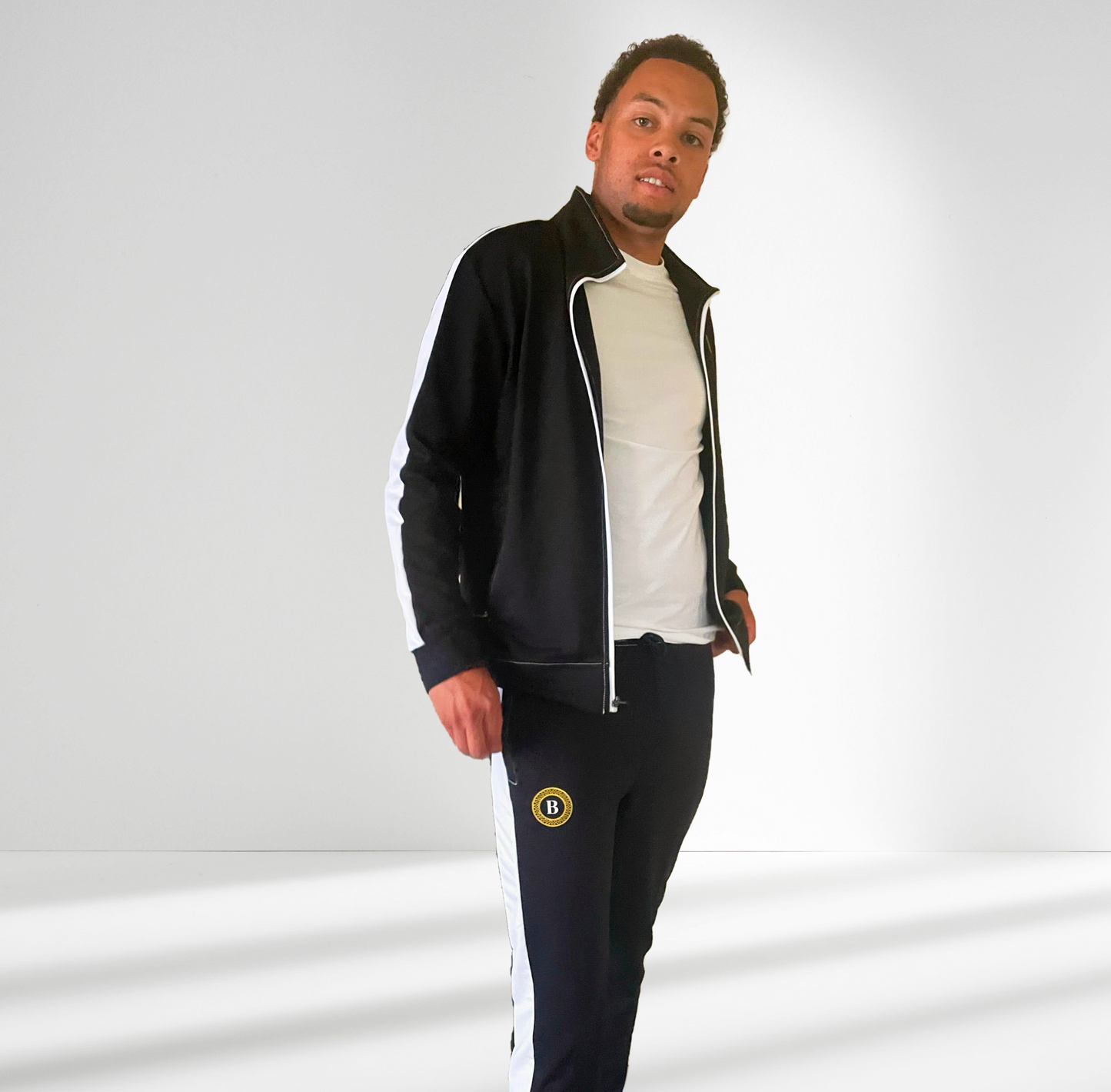 Balling London Black Running Training Tracksuit Gold Logo