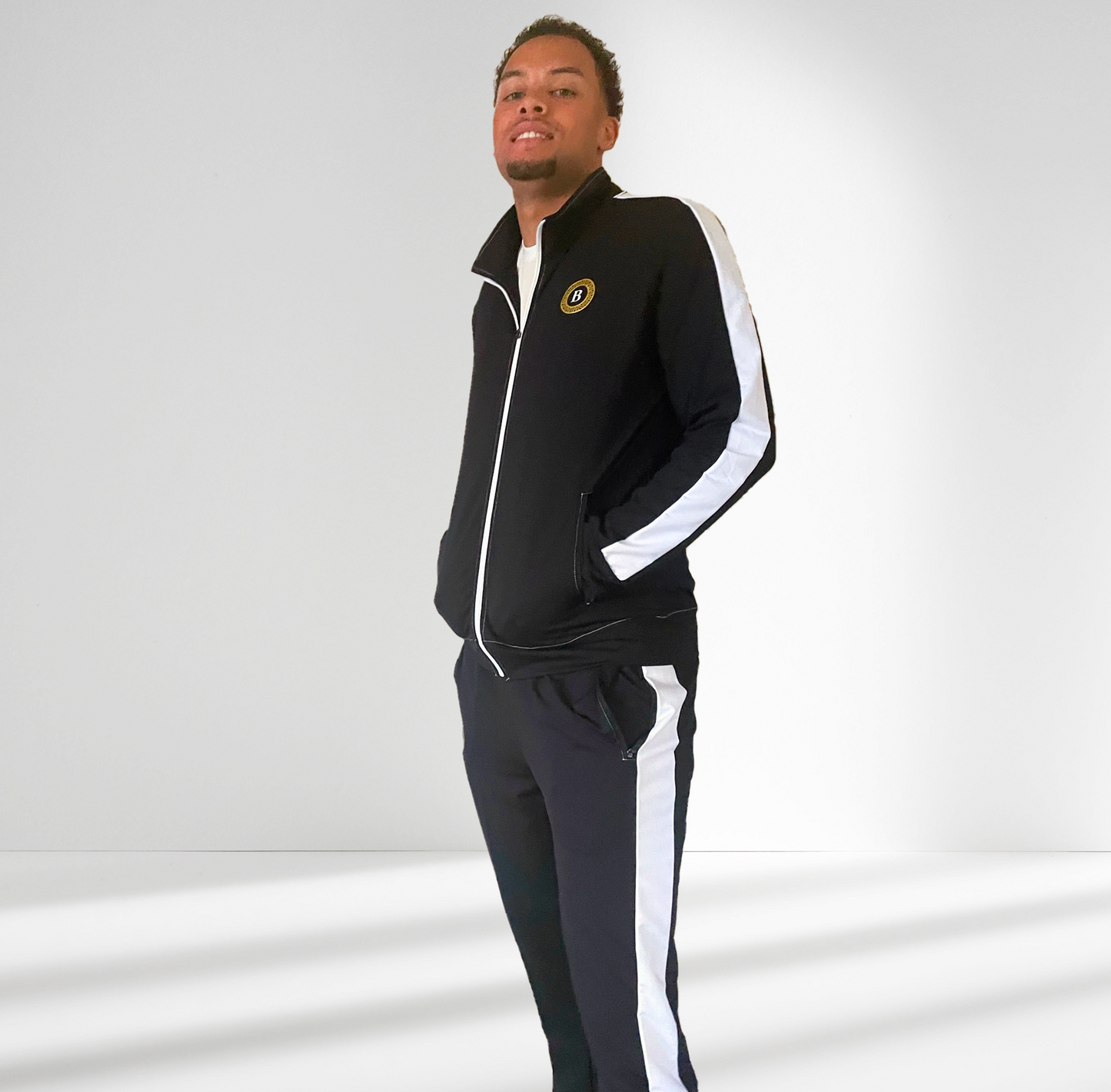 Balling London Black Running Training Tracksuit Gold Logo